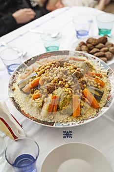 Couscous traditional moroccan food family gathering
