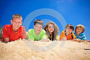 Cousins on sand