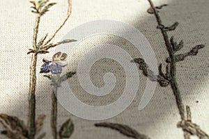 Couture embroidery of flowers.