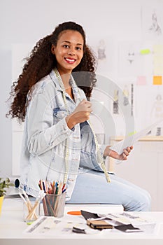 Couturier in design studio