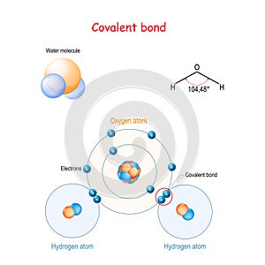 Covalent bond for example heavy water molecule H2O