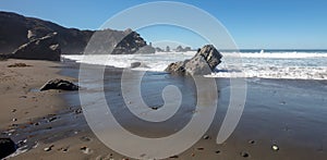 Cove beach at the original Ragged Point at Big Sur on the Central Coast of California United States