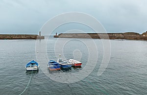 Cove with boats in the Bay of Biscay