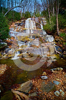 Cove Creek Falls in Brevard North Carolina, USA
