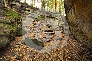 Cove rocks of Ritchie Ledges in Cuyahoga Valley National Park