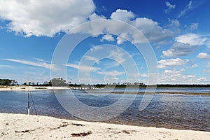 Cove with a sandy beach on the Florida Gulf Coast