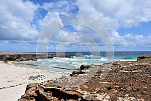 Cove with Waves Crashing Ashore in Aruba