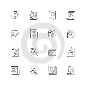 Covenant line icons collection. Agreement, Promise, Contract, Pact, Vow, Bond, Relationship vector and linear