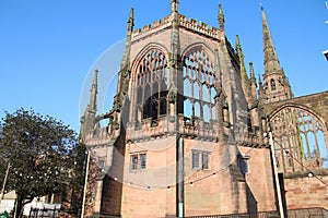 Coventry Warwickshire England cathedral ruins bombed in the war