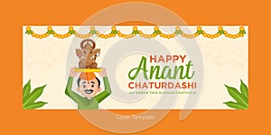 Indian festival happy Anant Chaturdashi cover design photo
