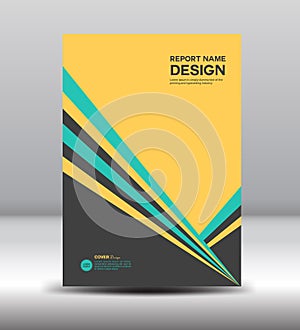 Cover Annual report, Black yellow Cover design, brochure flyer