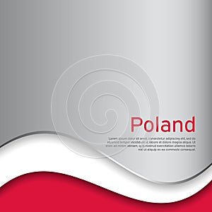 Cover, banner in national colors of Poland. Abstract waving poland flag. Patriotic cover, business booklet, flyer. National polish