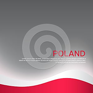 Cover, banner in national colors of Poland. Abstract waving poland flag. Patriotic cover, business booklet, flyer. National polish