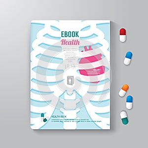 Cover Book Design Minimal Style Template health concept.