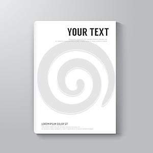 Cover Book mock-up Design Minimal Style Template / can be used for E-Book Cover/ E-Magazine Cover/ vector illustration