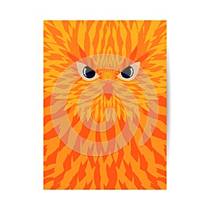 Cover of a book, notebook or diary in the form of an orange owl