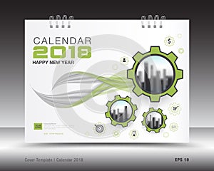Cover calendar 2018 template, business brochure flyer