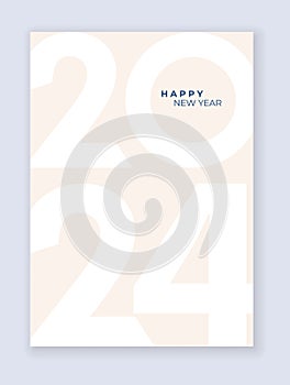 Cover design of 2024 happy new year. Strong typography. Colorful and easy to remember. Happy new year 2024 design poster