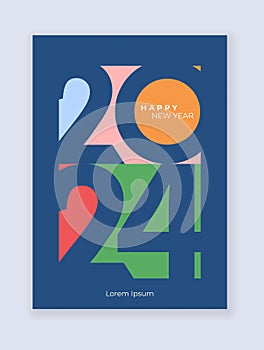 Cover design of 2024 happy new year. Strong typography. Colorful and easy to remember. Happy new year 2024 design poster