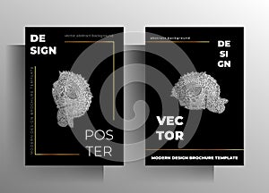 Cover design for the book, magazine, brochure, catalog, folder, poster set of templates. Elegant concept