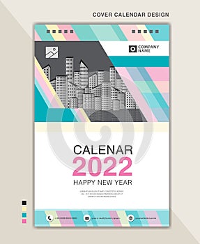 Cover design can be use for Wall calendar 2022 year, Desk calendar 2022 year, Poster, Planner, Stationery, flyer, brochrue, Book