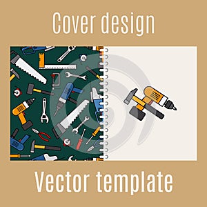 Cover design with constraction tools pattern