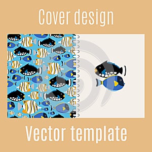 Cover design with sea fish pattern