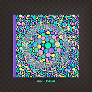 Cover design template. Abstract background with color circles. 3d vector illustration
