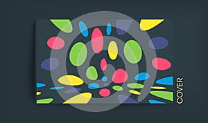 Cover design template. Abstract background with color circles. 3d vector illustration