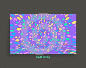 Cover design template. Abstract background with color circles. 3d vector illustration