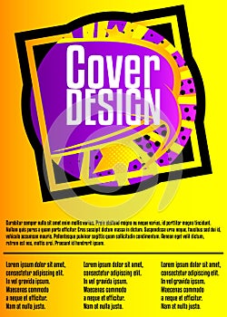 Cover design template with comic book elements.