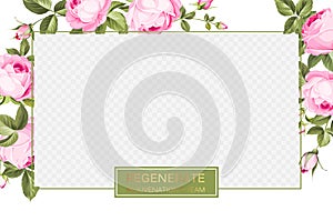 Cover design, transparent product package window, and blossom rose flower border. Regenerate cream label design with