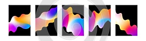 Cover design vector template set liquid gradient