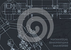 Cover, flyer, banner, background. Instrument-making drawings. Mechanical engineering drawing