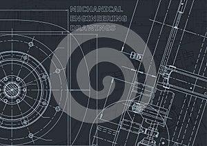 Cover, flyer, banner, background. Instrument-making drawings. Mechanical engineering drawing