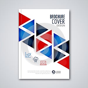 Cover flyer report colorful triangle geometric prospectus design background, cover flyer magazine, brochure book cover