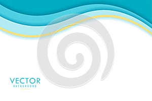 Cover, Header, Card with Wavy, Wave Curve Shape Background Template Design. with White Space Below. Design Modern Abstract EPS10