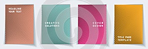 Cover page abstract layout vector design set.