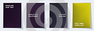 Cover page minimalist layout vector design set.