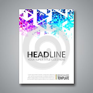 Cover report colorful geometric prospectus design background, cover flyer magazine, brochure book cover template layout