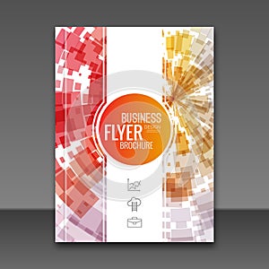 Cover report colorful geometric prospectus flyer design background, cover flyer template, magazine, brochure book layout photo