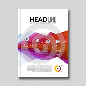 Cover report colorful triangle geometric prospectus design background, cover flyer magazine, brochure book cover