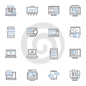 Coverage line icons collection. Insurance, Protection, Security, Plan, Assurance, Defense, Safeguard vector and linear