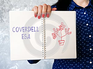 COVERDELL ESA sign on the sheet
