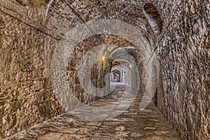 Covered alley in Colle di Val dElsa, Tuscany, Ital photo