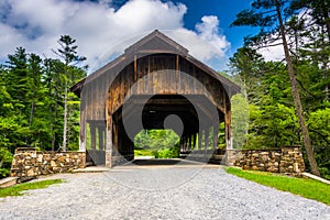 The covered bridge above High Falls, in Dupont State Forest, Nor