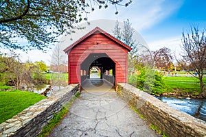 Covered bridge at Baker Park, in Frederick, Maryland.