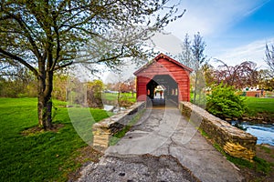 Covered bridge at Baker Park, in Frederick, Maryland. photo