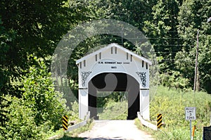 Covered bridge in Bloomfield, Indiana