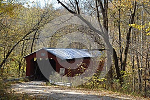 Covered bridge in countryside